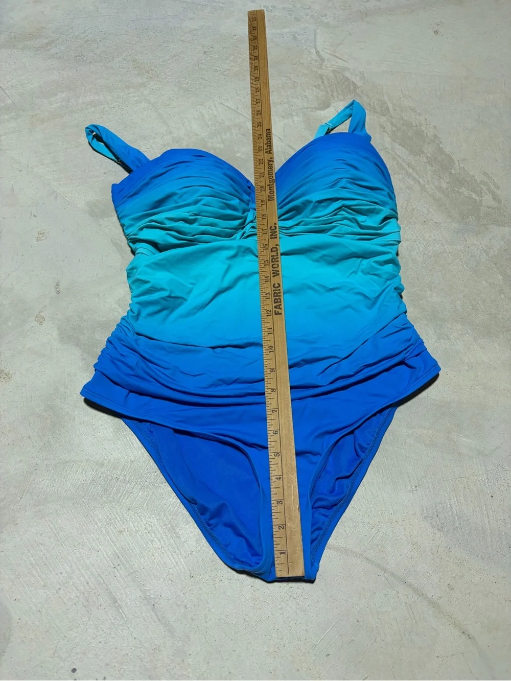 Bleu rod beattie Blue Ombre Ruched One-Piece Swimsuit 18W